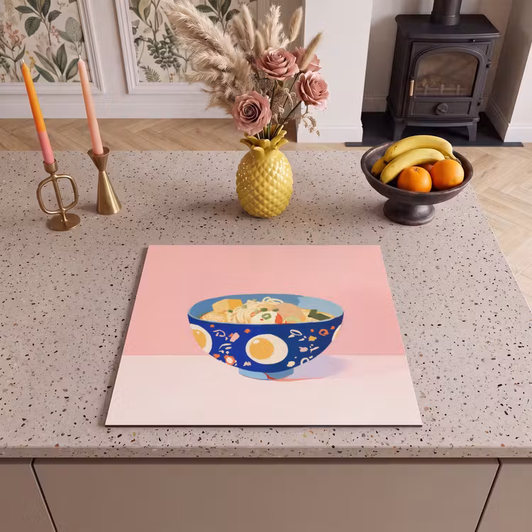 Protector de inducción - Fideos - Cuenco - Azul - Ilustración — 3