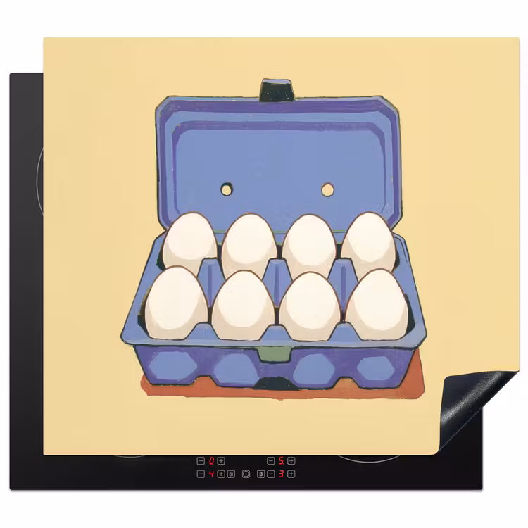 Protector de inducción - Huevos - Caja - Minimalista - Azul — 1