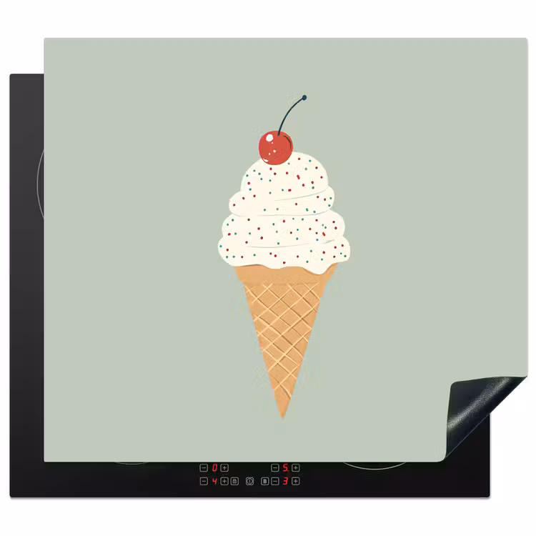 Protector de inducción - Ilustración - Helado - Moteado - Cereza — 1