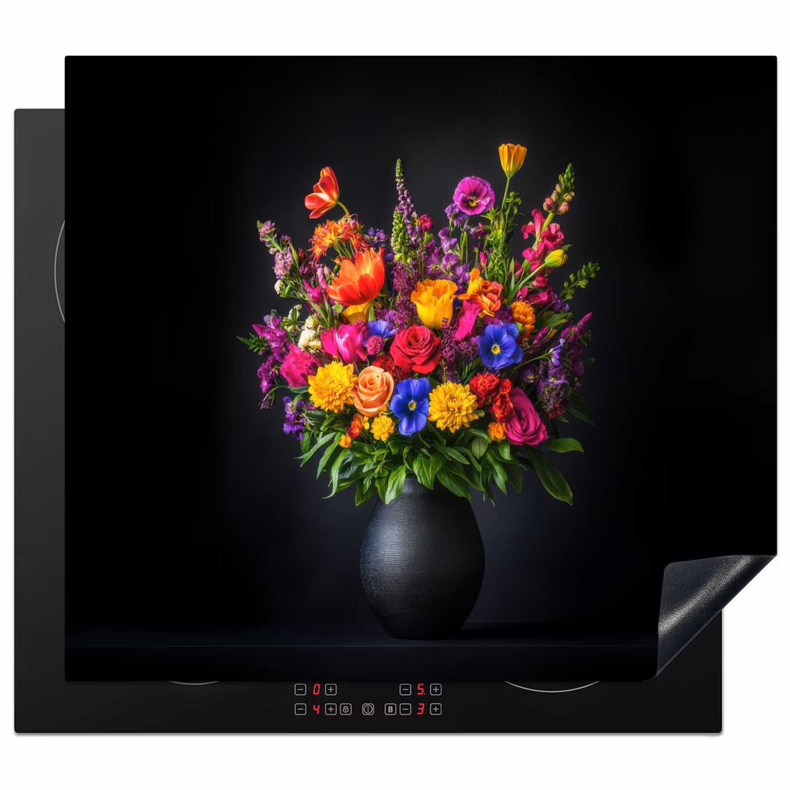 Protector de inducción - Colores vivos - Flores - Jarrón — 1