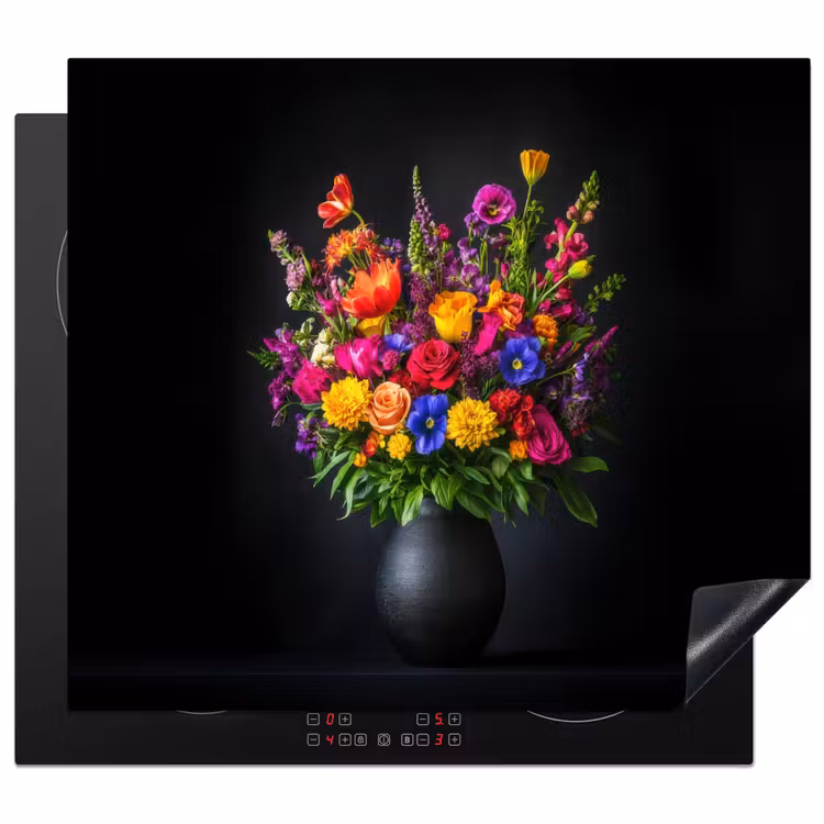 Protector de inducción - Colores vivos - Flores - Jarrón — 1