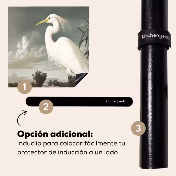 Protector de inducción - Garza - Plantas - Nubes - Blanco — 8