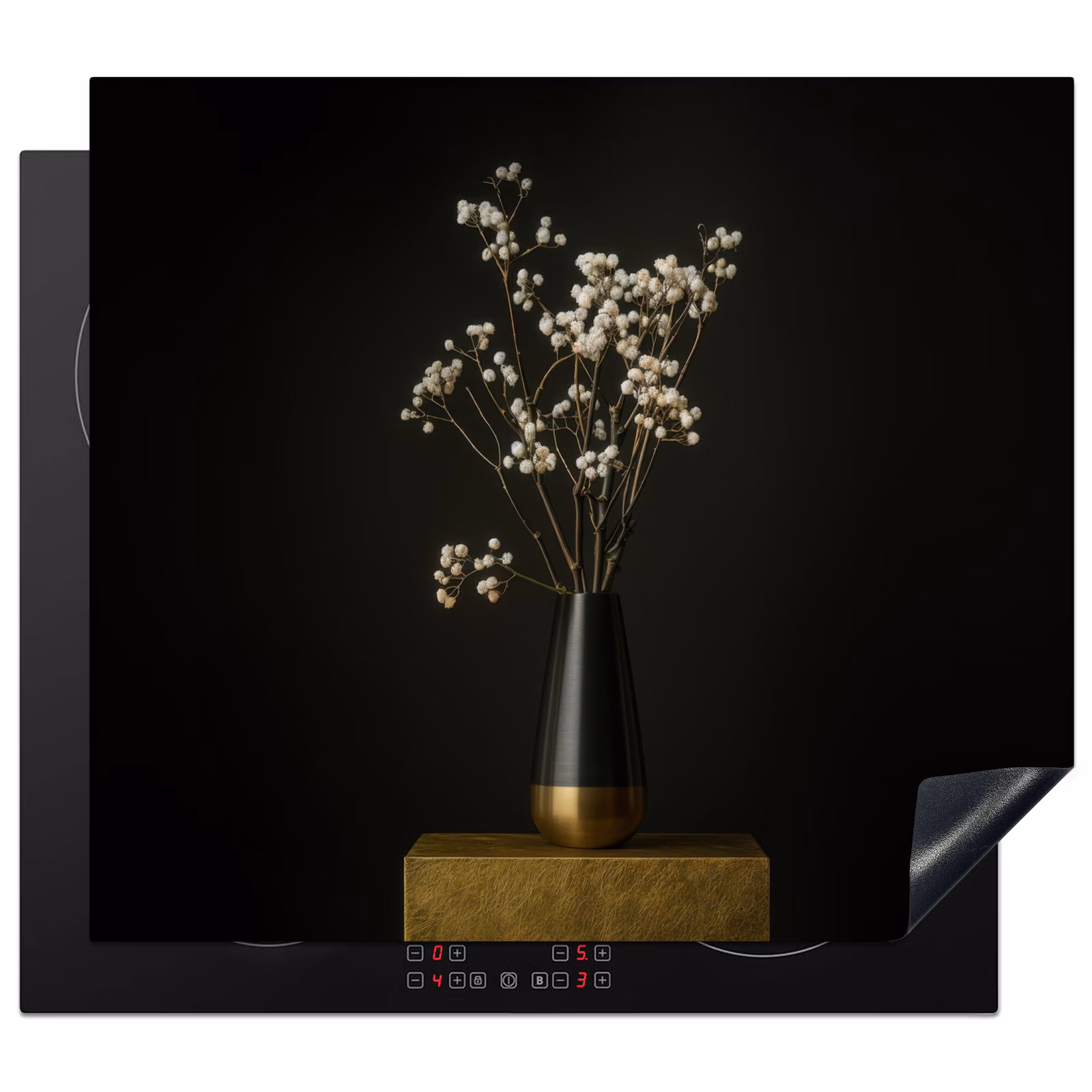 Protector de inducción - Bulbos de flores - Blanco - Jarrón - Minimalista — 1