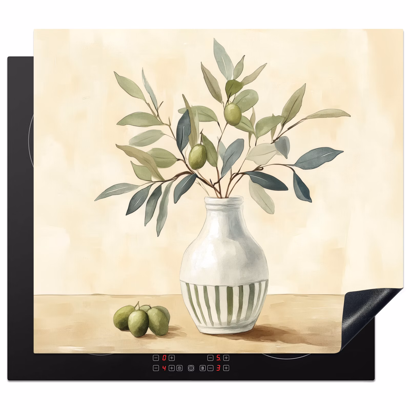 Protector de inducción - Jarrón - Cerámica - Ramas de olivo — 1