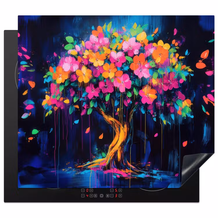 Protector de inducción - Árbol - Flores - Mágico - De colores — 1