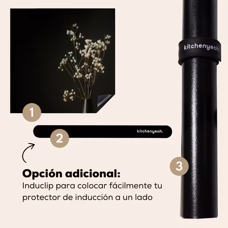Protector de inducción - Bulbos de flores - Blanco - Jarrón - Minimalista — 8