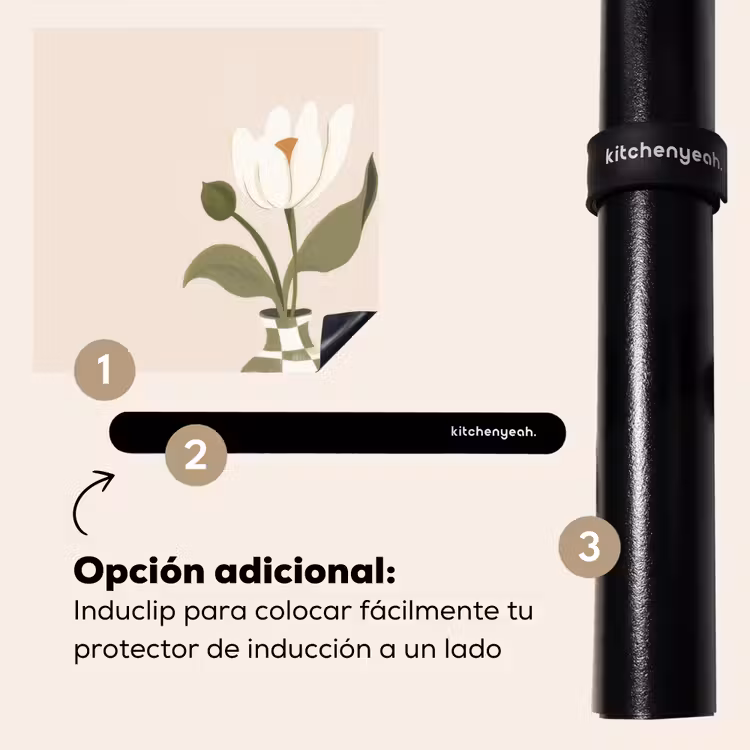 Protector de inducción - Jarrón - A cuadros - Flor - Verde — 8