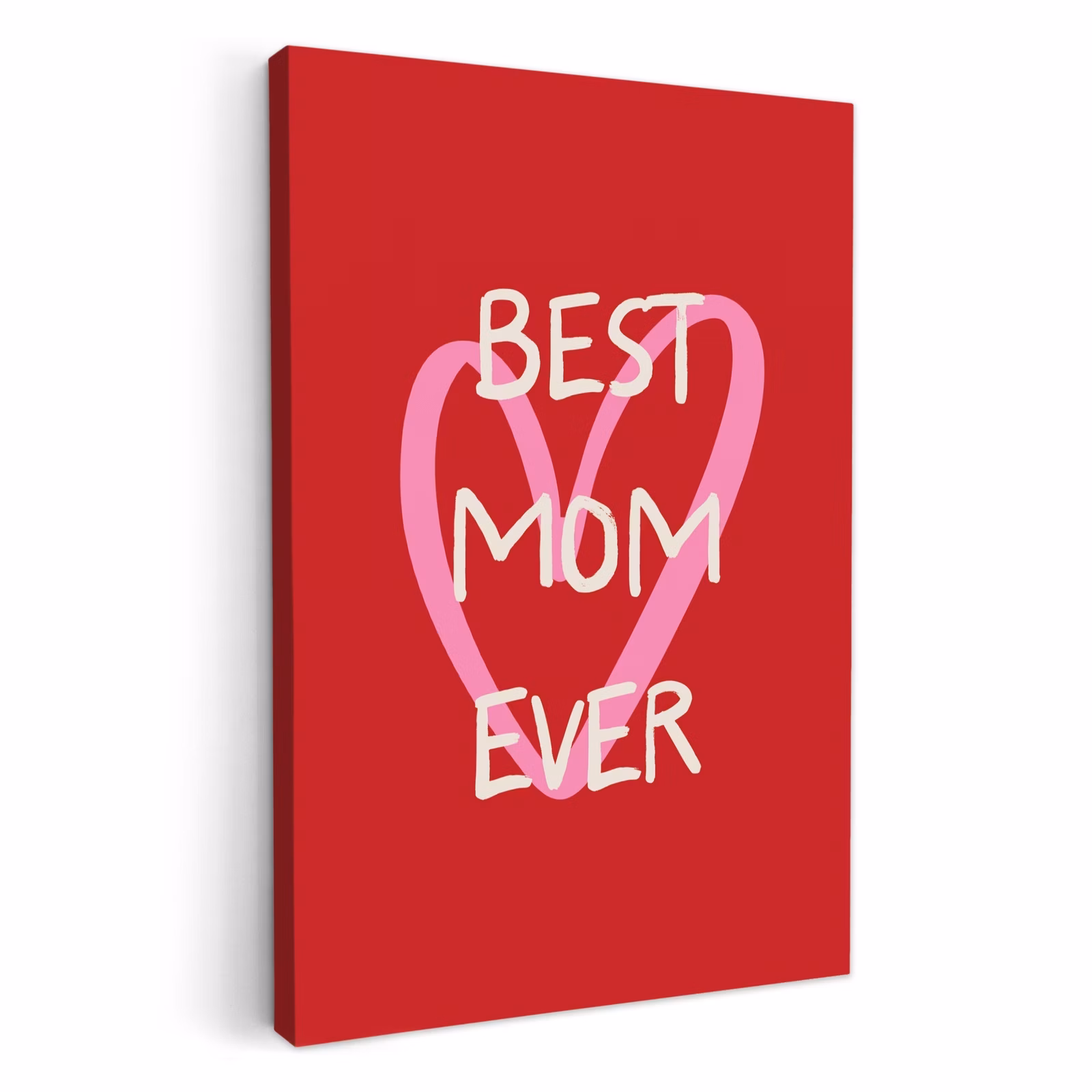 Lienzos decorativos - Madre - Cita - Corazón - Rojo — 1
