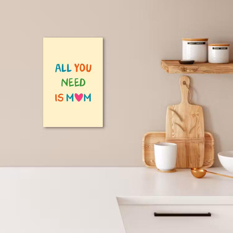 Lienzos decorativos - Corazón - Madre - Texto - Colorido — 1