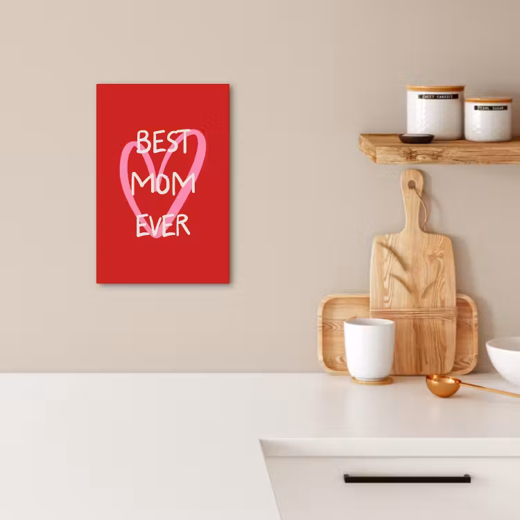 Lienzos decorativos - Madre - Cita - Corazón - Rojo — 2