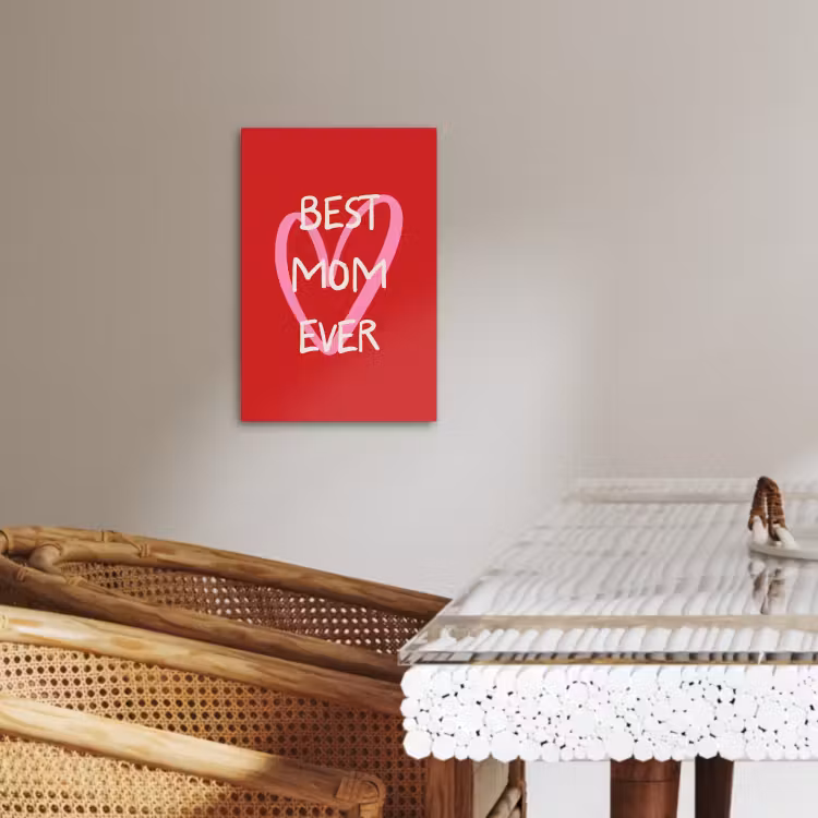Lienzos decorativos - Madre - Cita - Corazón - Rojo — 4