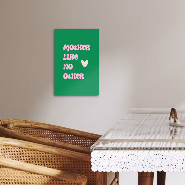Lienzos decorativos - Texto - Corazón - Madre - Verde — 2