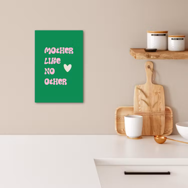 Lienzos decorativos - Texto - Corazón - Madre - Verde — 3