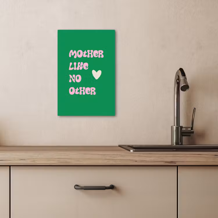 Lienzos decorativos - Texto - Corazón - Madre - Verde — 4