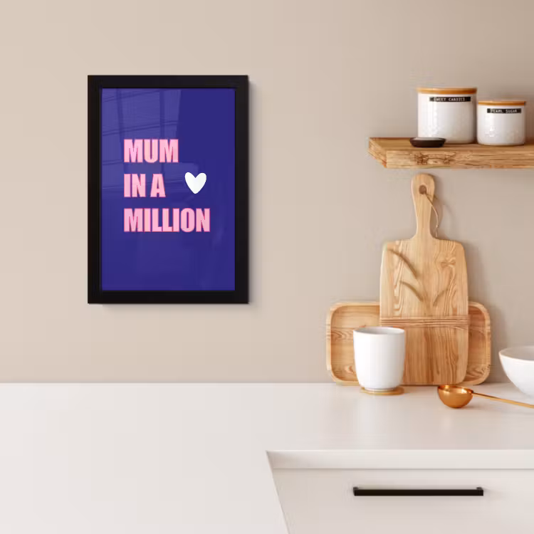 Cuadros enmarcados - Madre - Texto - Azul - Corazón — 2