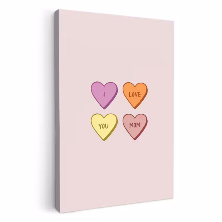 Lienzos decorativos - Corazones - Pastel - Amor - Madre — 1