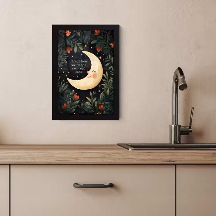 Cuadros enmarcados - Luna - Cita - Flores - Estrellas — 3