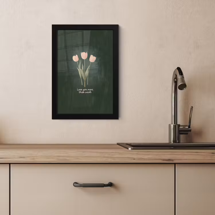 Cuadros enmarcados - Tulipanes - Rosa - Texto - Amor — 3