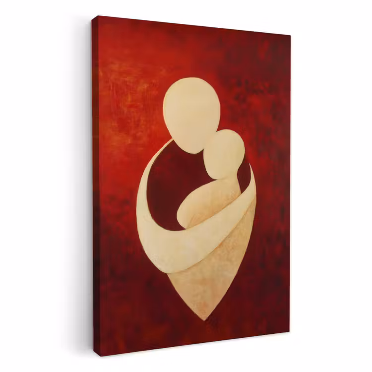 Lienzos decorativos - Abstracto - Madre - Niño - Rojo — 1