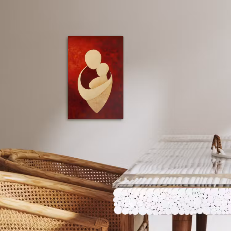 Lienzos decorativos - Abstracto - Madre - Niño - Rojo — 2