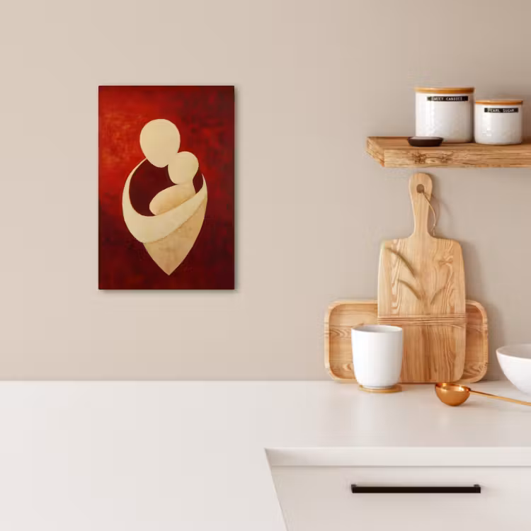 Lienzos decorativos - Abstracto - Madre - Niño - Rojo — 3