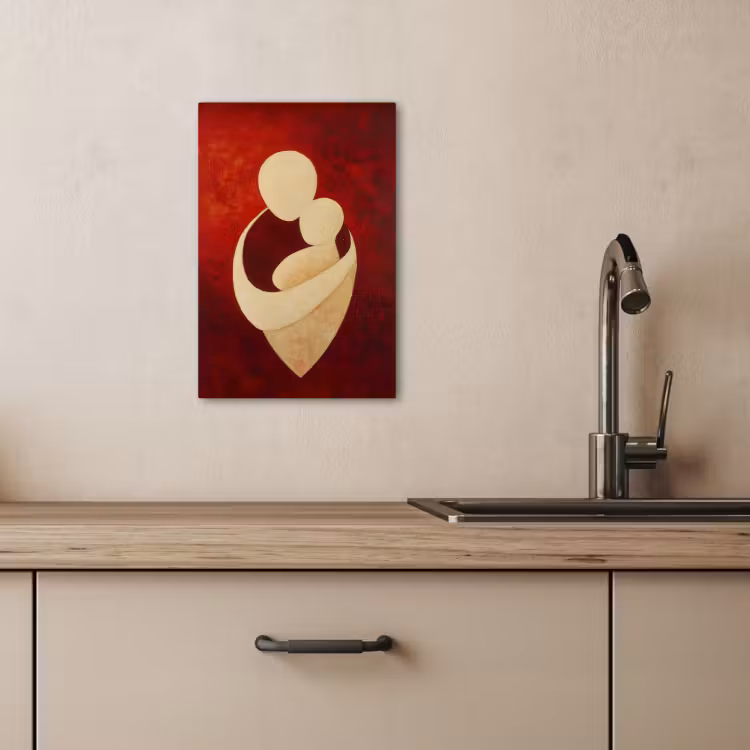 Lienzos decorativos - Abstracto - Madre - Niño - Rojo — 4