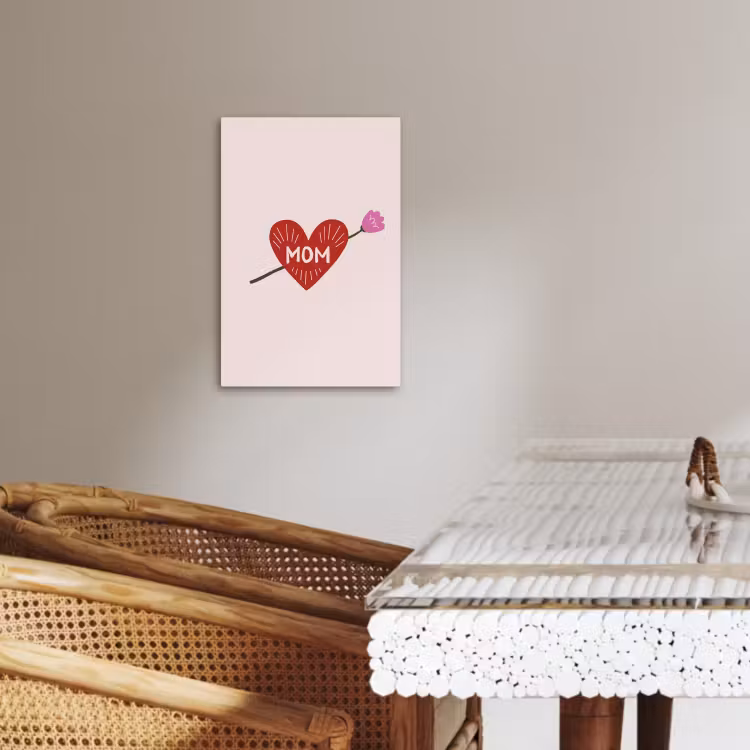 Lienzos decorativos - Corazón - Rojo - Flor - Madre — 4