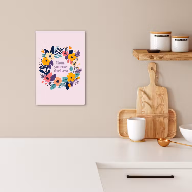 Lienzos decorativos - Corona de flores - Colorida - Madre — 4