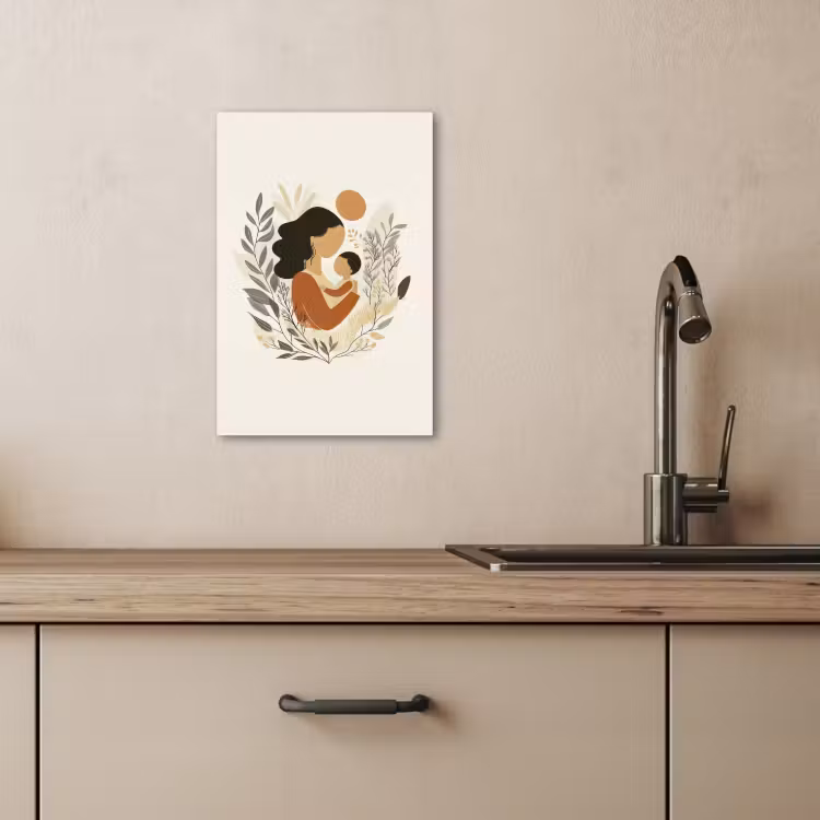Lienzos decorativos - Ilustración - Madre - Hijo - Cariñoso — 4