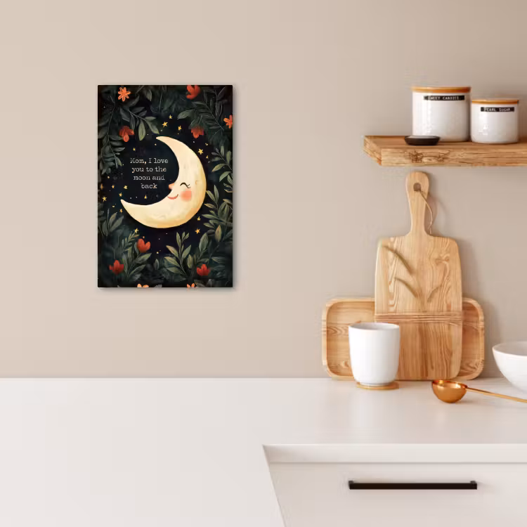 Lienzos decorativos - Luna - Cita - Flores - Estrellas — 2