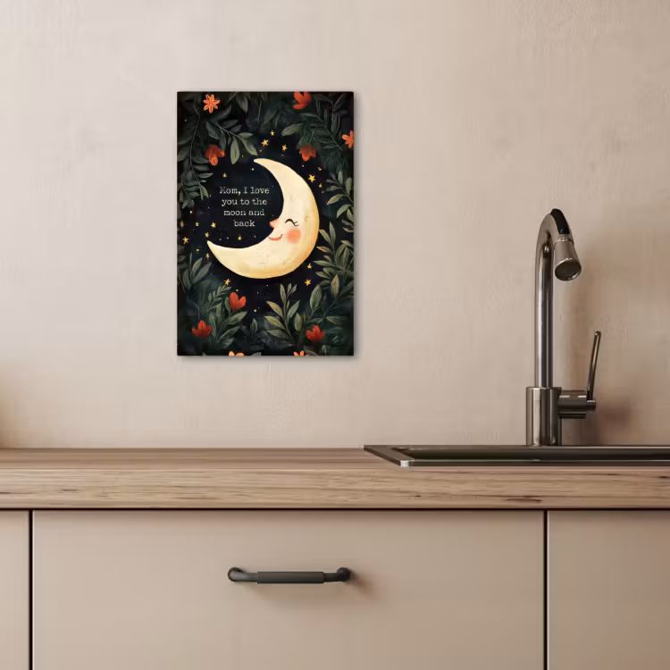 Lienzos decorativos - Luna - Cita - Flores - Estrellas — 3