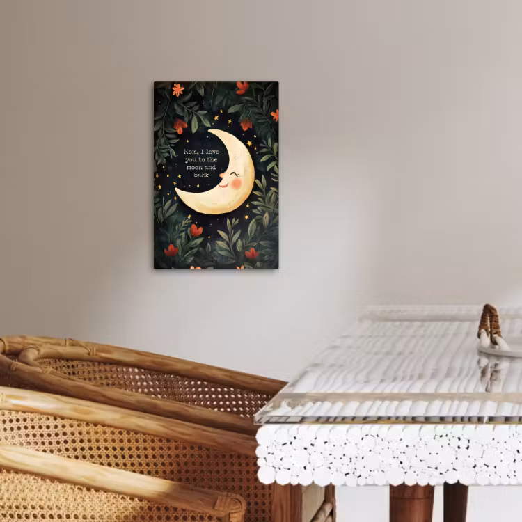 Lienzos decorativos - Luna - Cita - Flores - Estrellas — 4