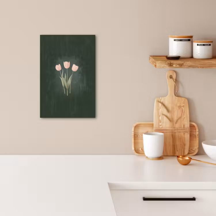 Lienzos decorativos - Tulipanes - Amor - Verde oscuro — 3