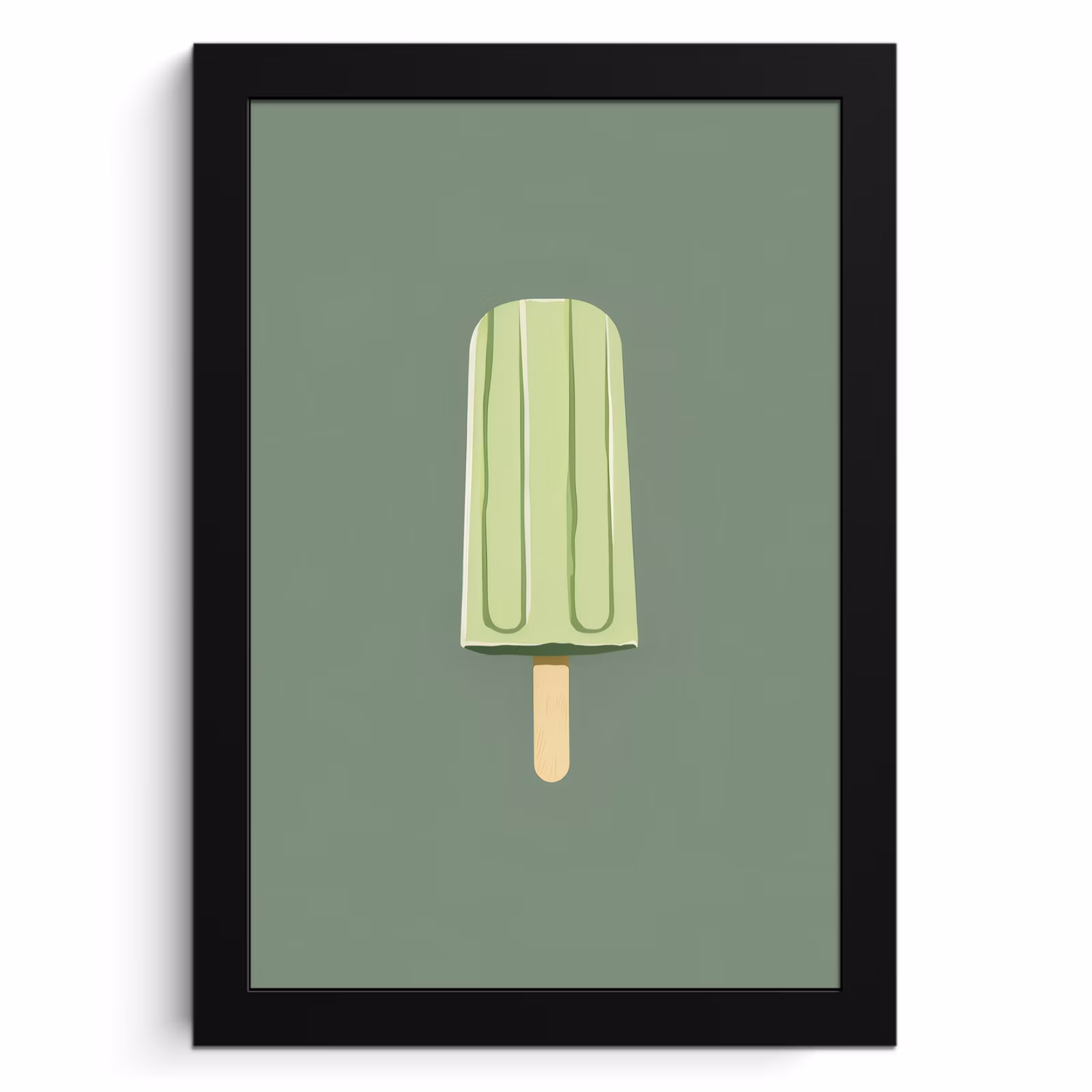 Cuadros enmarcados - Verde - Helado de agua - Palo - Ilustración — 1