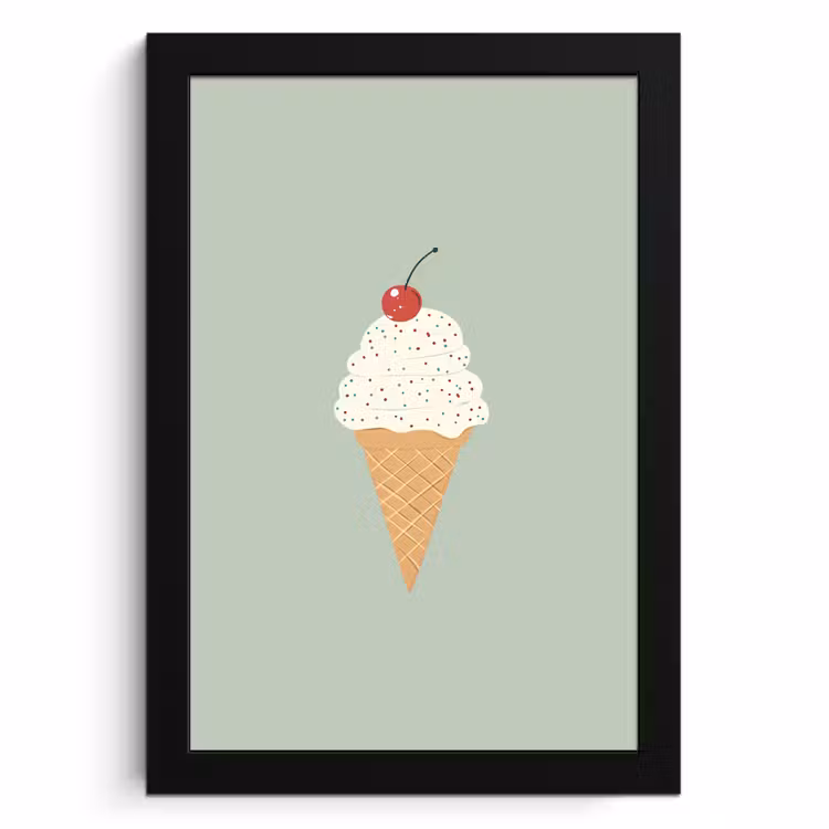 Cuadros enmarcados - Ilustración - Helado - Moteado - Cereza — 1