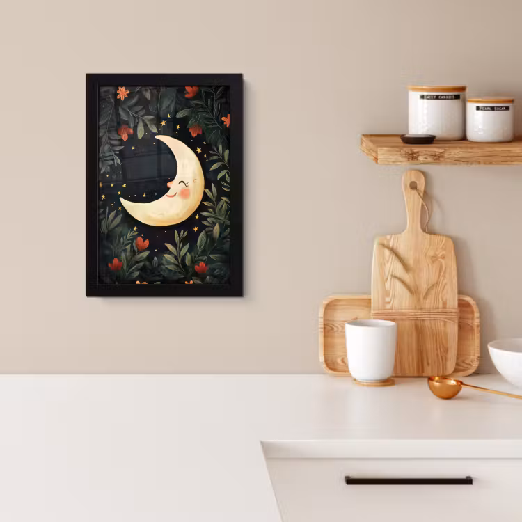 Cuadros enmarcados - Luna - Flores - Cielo nocturno — 3