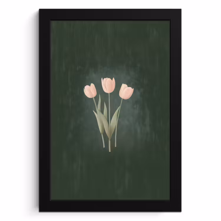 Cuadros enmarcados - Tulipanes - Amor - Verde oscuro — 1