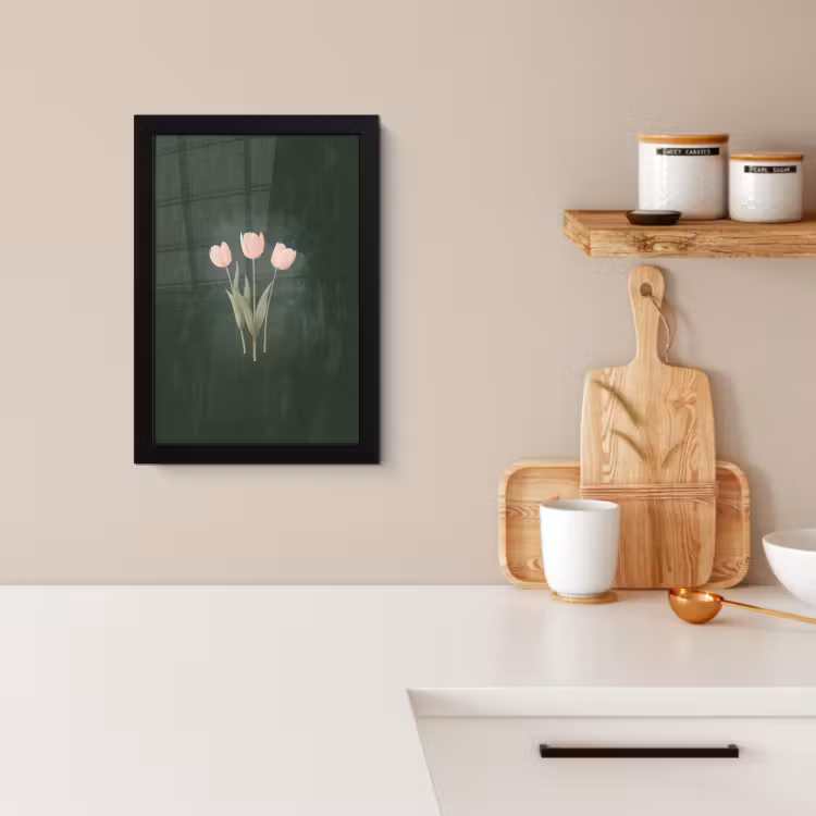 Cuadros enmarcados - Tulipanes - Amor - Verde oscuro — 2