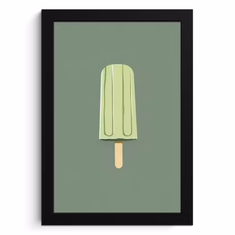 Cuadros enmarcados - Verde - Helado de agua - Palo - Ilustración — 1
