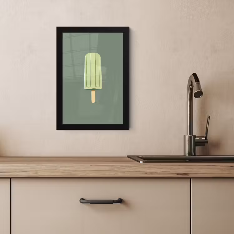Cuadros enmarcados - Verde - Helado de agua - Palo - Ilustración — 3