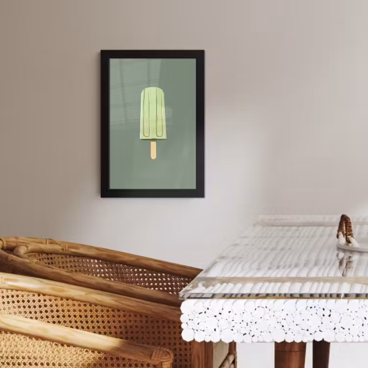Cuadros enmarcados - Verde - Helado de agua - Palo - Ilustración — 4