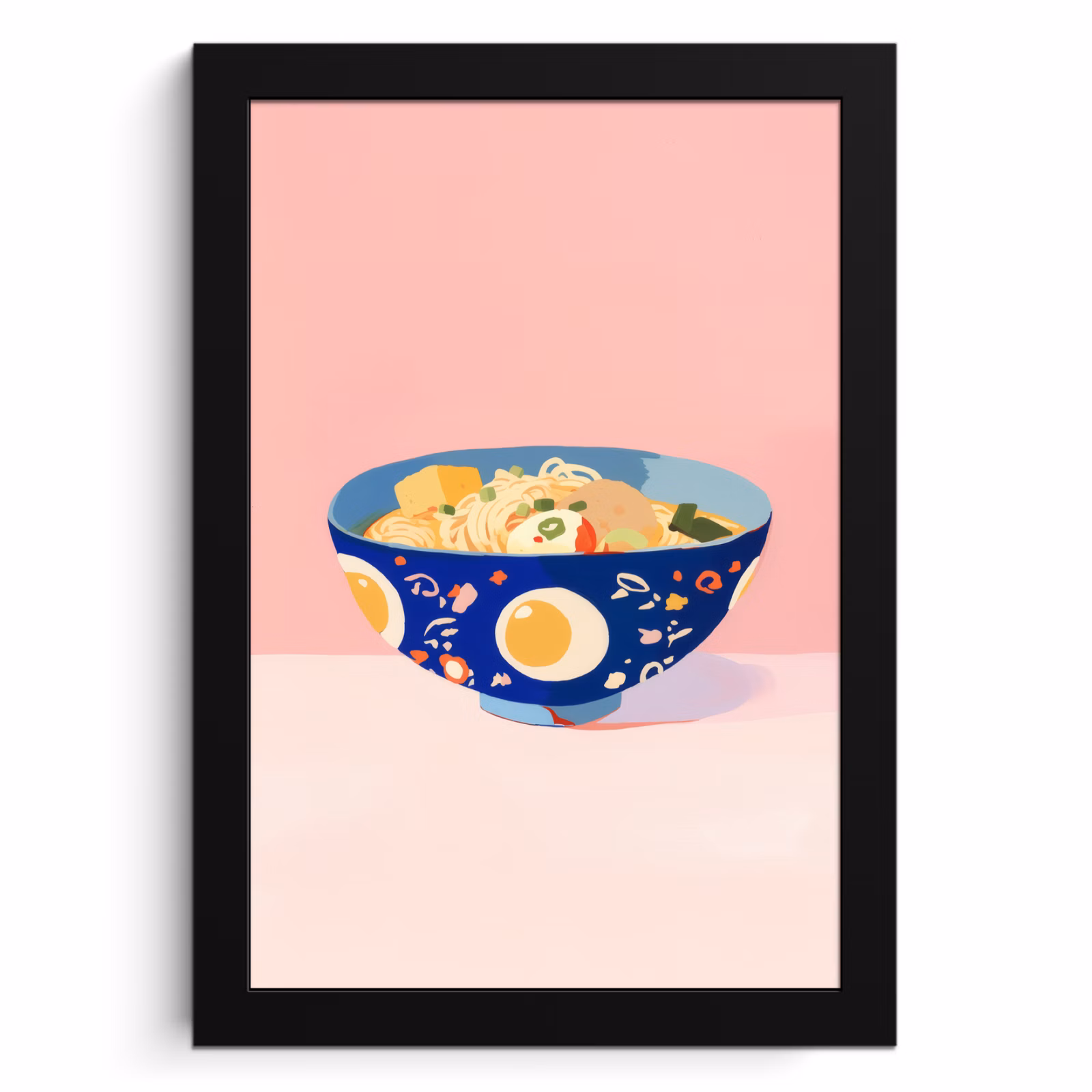 Cuadros enmarcados - Fideos - Cuenco - Azul - Ilustración — 1