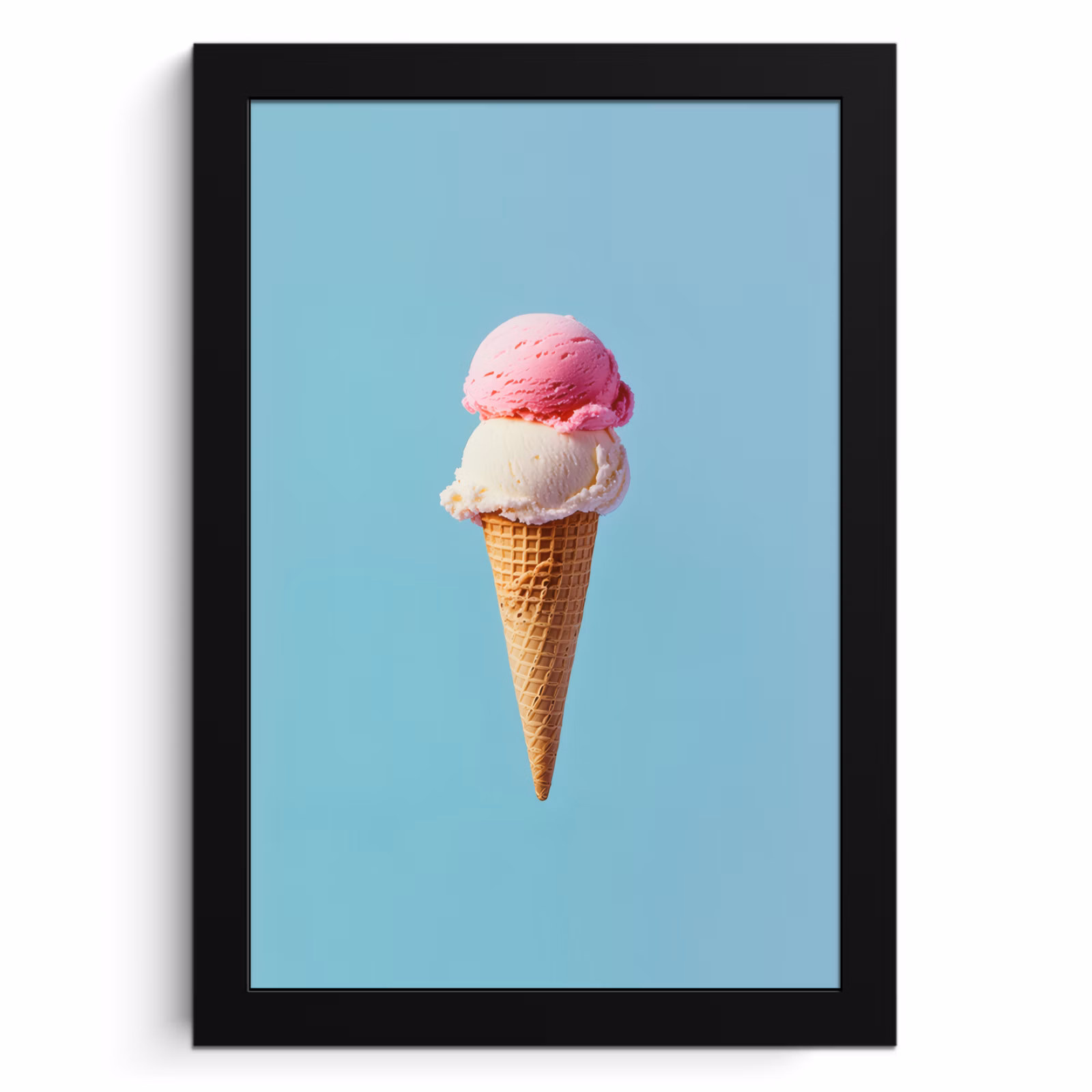Cuadros enmarcados - Scoop helado - cono - Azul — 1