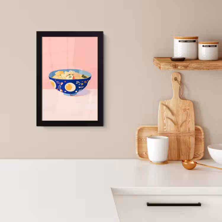 Cuadros enmarcados - Fideos - Cuenco - Azul - Ilustración — 3
