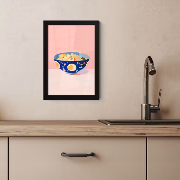 Cuadros enmarcados - Fideos - Cuenco - Azul - Ilustración — 4