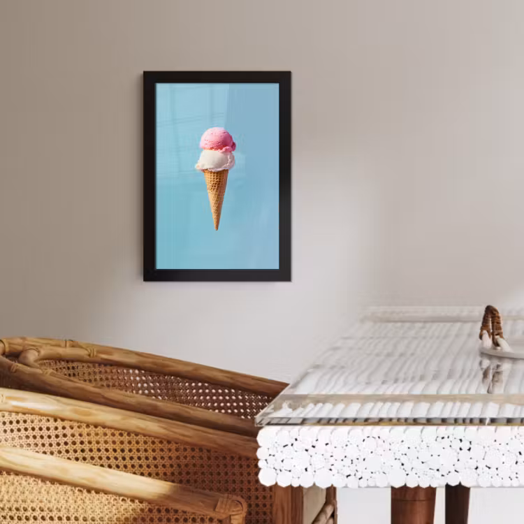 Cuadros enmarcados - Scoop helado - cono - Azul — 2