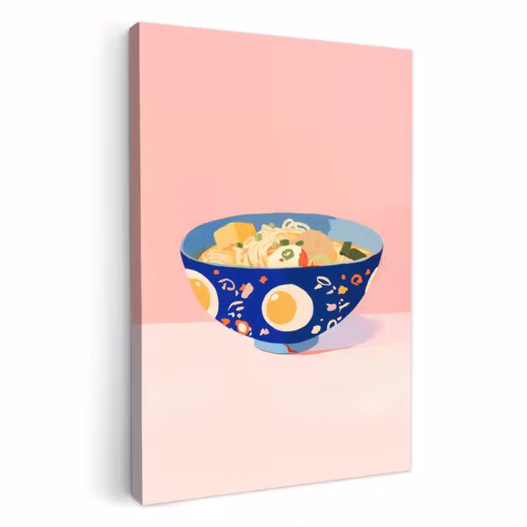 Lienzos decorativos - Fideos - Cuenco - Azul - Ilustración — 1