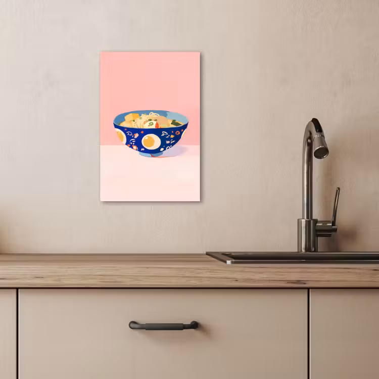 Lienzos decorativos - Fideos - Cuenco - Azul - Ilustración — 2
