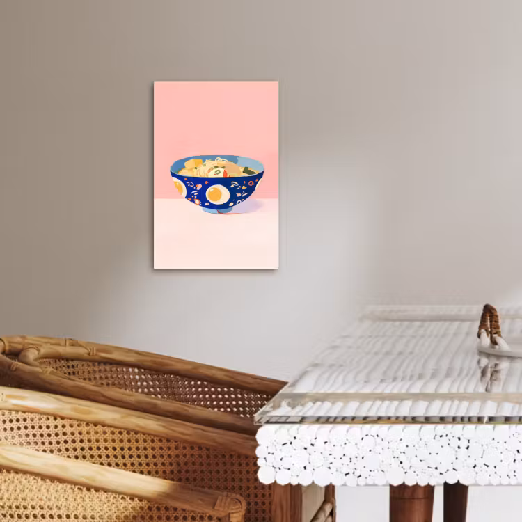 Lienzos decorativos - Fideos - Cuenco - Azul - Ilustración — 4