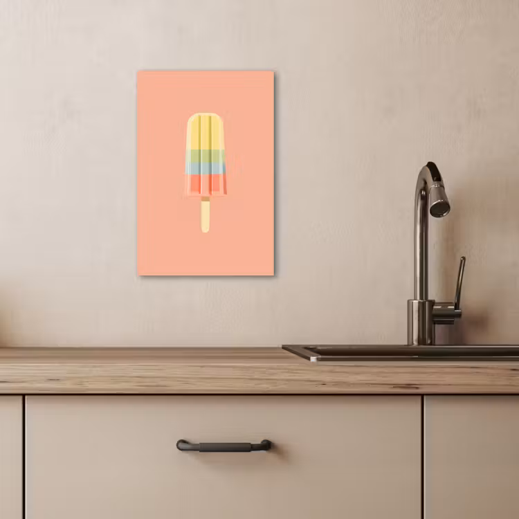 Lienzos decorativos - Helado de agua - Tonos pastel - Minimalista — 2